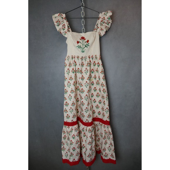 Hill House Home The Pippa Dress Block Print Poppy Ruffle Sleeve Cottagecore S - Picture 2 of 12